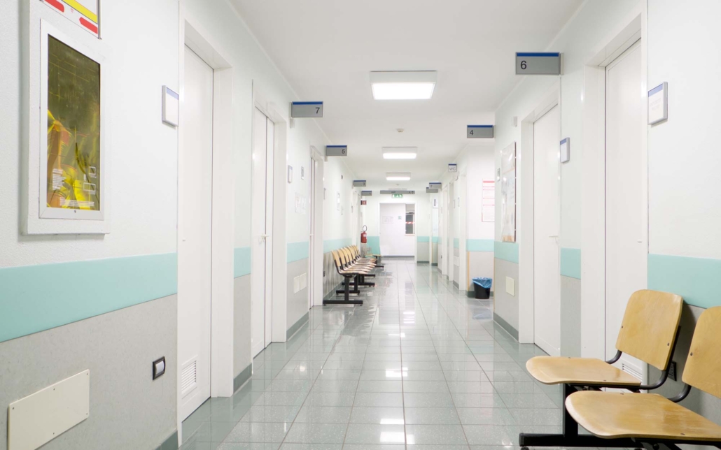 Hallway inside a medical facility