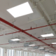 Fire sprinkler and red pipe.Install fire sprinkler system